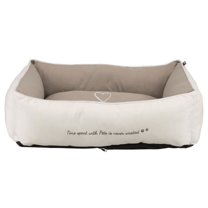 TRIXIE Lit Pet's Home - 80 x 60 cm - Blanc et beige taupe - Pour chien