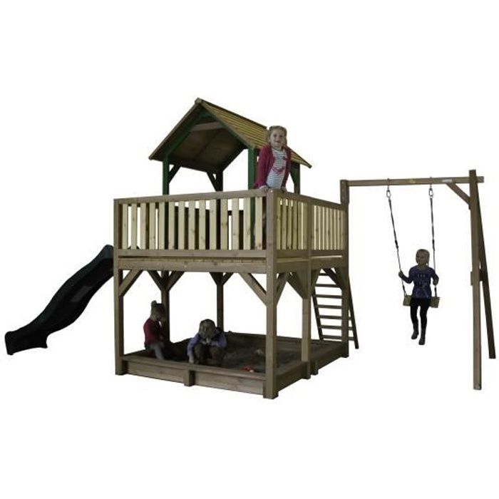 AXI maison enfant exterieur en bois Atka avec balançoire