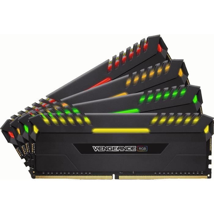 CORSAIR Mémoire PC DDR4 - Vengeance RGB 32 Go (4 x 8 Go) - 3000 MHz - CAS 15 - LED RGB (CMR32GX4M4C3000C15)