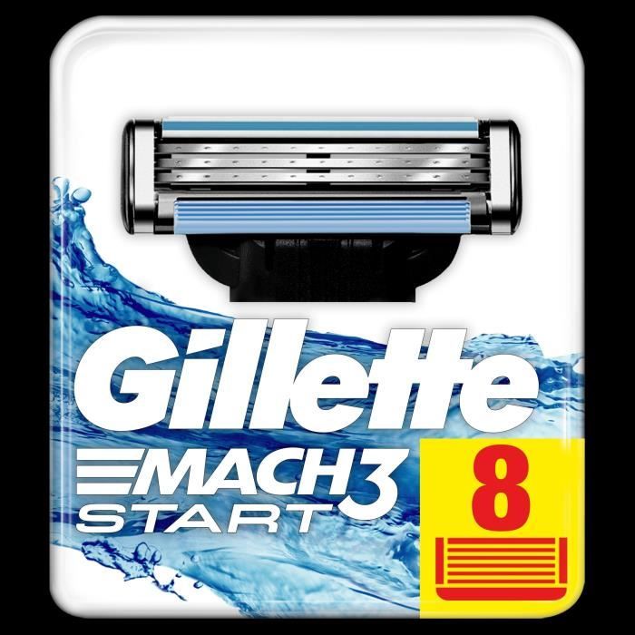 GILLETTE 8 lames de rasoirs Mach3 - Pour homme
