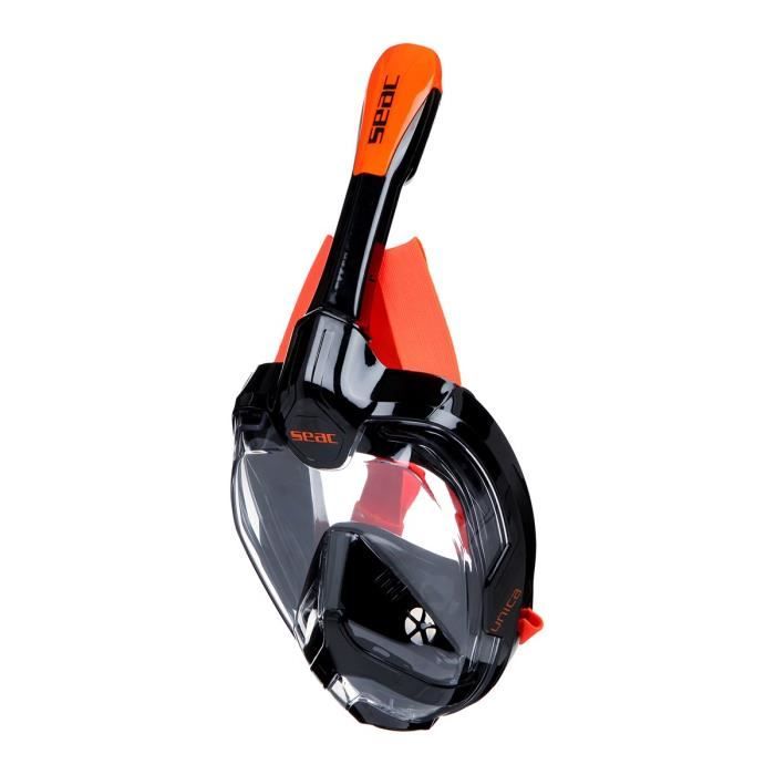 SEAC Masque de plongée intégral Unica - Taille S/M - Noir et orange