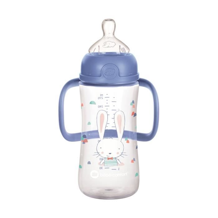 Biberon émotion Bleu 270ML poignées T2 Sweet Bunny