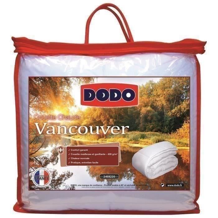 DODO Pack VANCOUVER 240x260cm - 1 couette chaude 240x260cm et 2 oreillers - Blanc