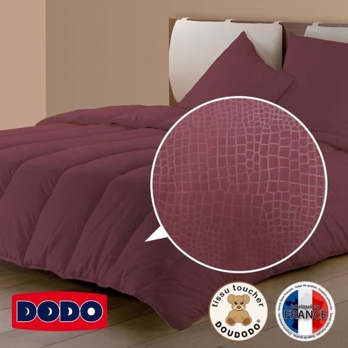 DODO Couette tempérée Tendance Croco - 240x260 cm - Prune