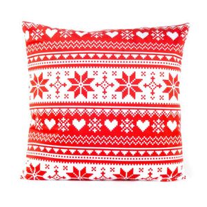PAVILLON INTERIEUR Coussin Olaf c?ur 45x45 cm rouge et blanc