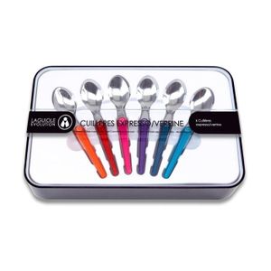 LAGUIOLE EVOLUTION Coffret de 6 cuill?res ? Expresso manche Multicolore Acidulé