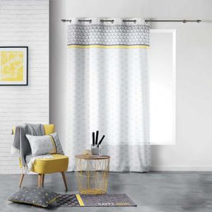VOILAGE Voilage tamisant inspiration scandinave Jaune 140 