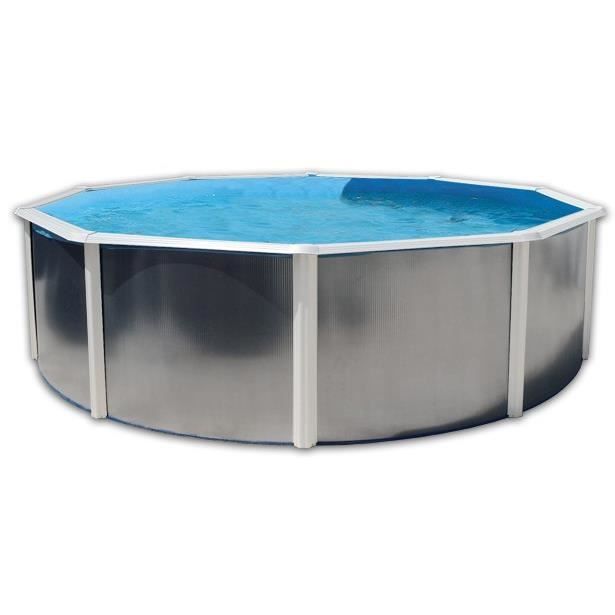 SILVER LUNA BLANCHE Piscine en acier circulaire 460X120