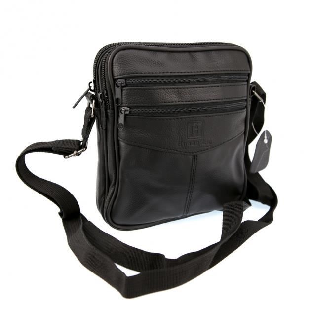 Sac pochette bandoulière homme cuir SB2366 Noir Noir ...