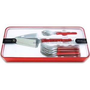 LAGUIOLE EVOLUTION Coffret de 7 pi?ces service ? Dessert manche rouge