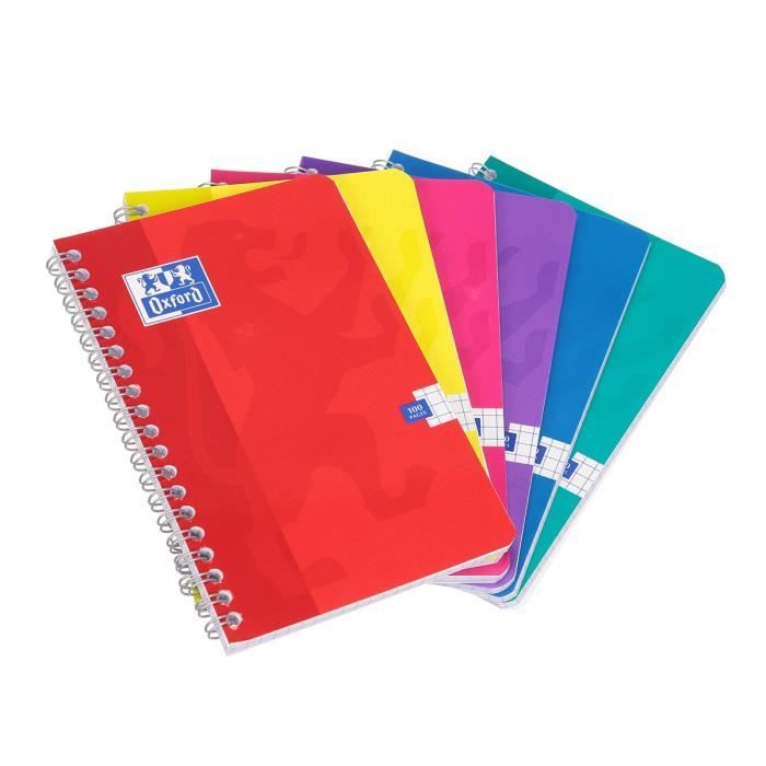 OXFORD Carnet - Petits carreaux - 100 pages - 17 cm x 11 cm x 0,5 cm