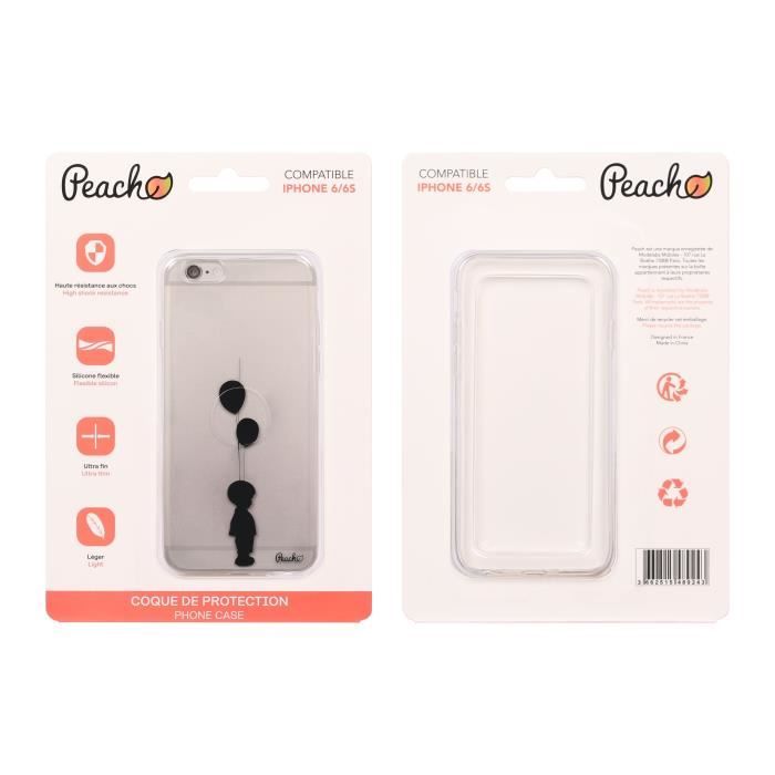 PEACH Coque en silicone Transparente – Boy – iPhone 6-6S