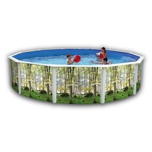 FOR?T Piscine en acier circulaire 350x120