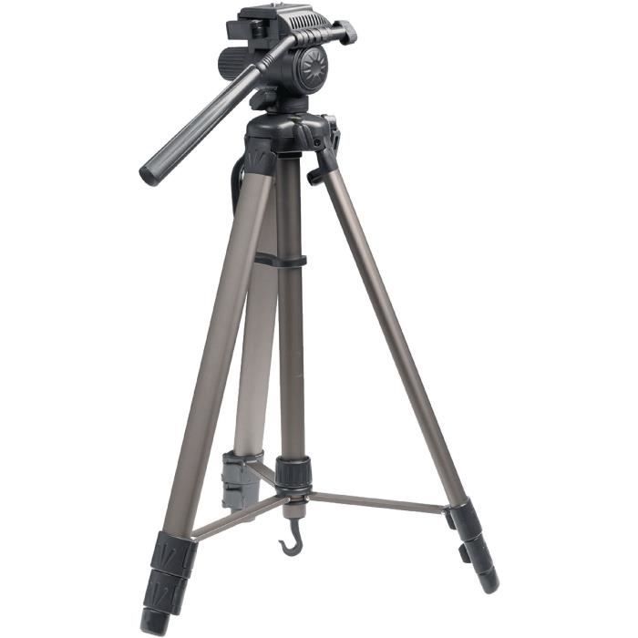 KONIG KN-TRIPOD40N Trépied Appareil-photo / Vidéo Pan & Tilt 161 cm - Noir et Argent