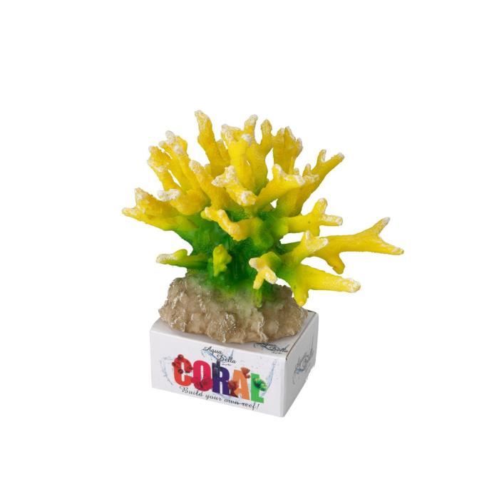 AQUA DELLA Décoration pour aquarium Corail Hydnopora - 14,5 x 11,5 x 12cm - Jaune - M / L
