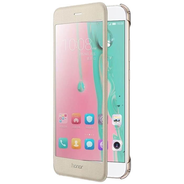 Etui Grande Fenêtre Doré Original Honor 8 Pro - Fonction veille automatique