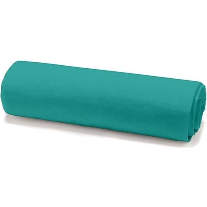 TODAY Drap housse 100% coton - 140 x 190 cm - Vert diabolo menthe