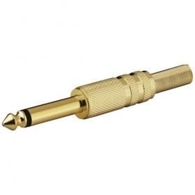 Fiche audio Jack 6.35mm mono plaquée or, à souder   Achat / Vente