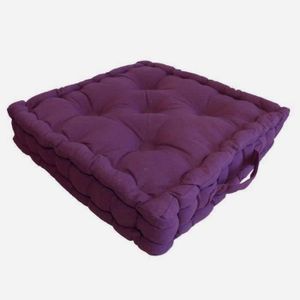 COUSSIN - MATELAS DE SOL Coussin de sol 100% coton 40x40x9 cm AUBERGINE
