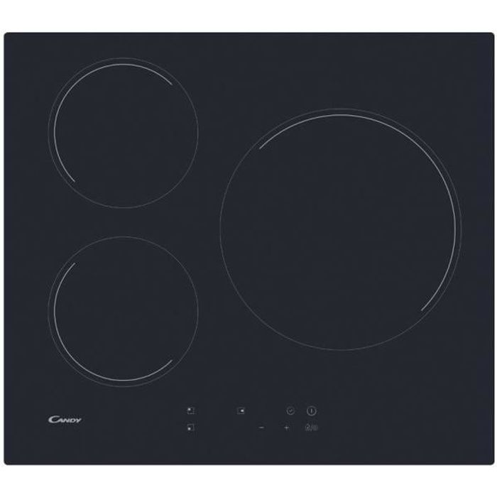 CANDY CIB632C Table induction - 3 zones - 6000W - L 59 x P 52 cm - Noir