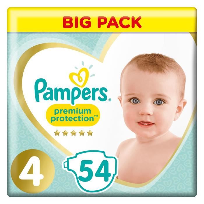 PAMPERS Premium Protection Taille 4 8 16 kg 54 Couches