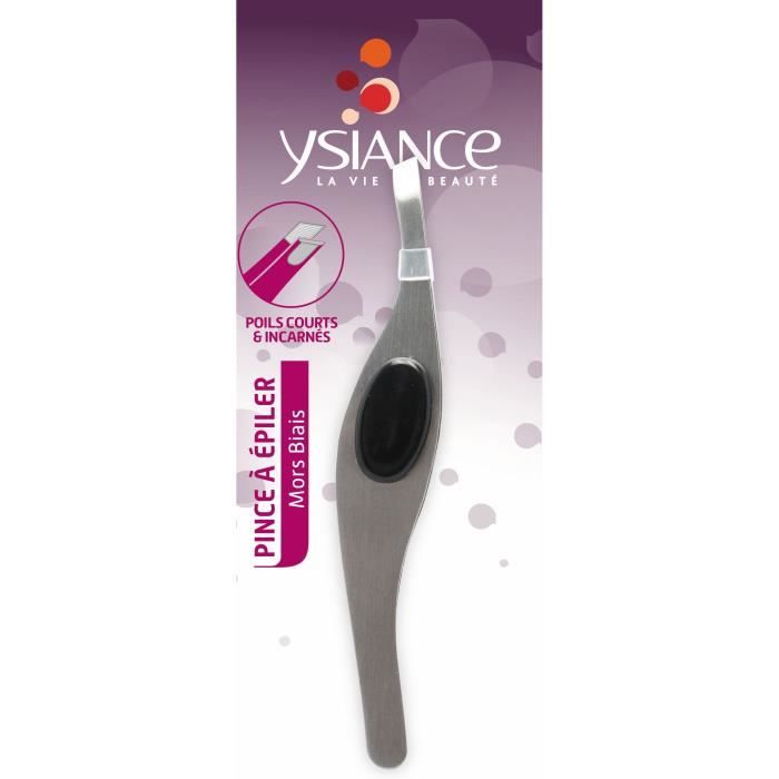 YSIANCE - PINCE A EPILER CONFORT MORS BIAIS - ACIER INOXYDABLE
