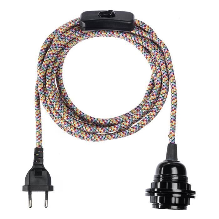 Tissu Avec Hoopzi Electrique Bala Suspension Luminaire Fil wOn08kXP