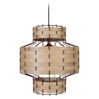 LUSTRE ET SUSPENSION TRESSÉ BAGAN Suspension en bois et acier - Ø35 xH9 LUSTRE ET SUSPENSION TRESSÉ BAGAN Suspension en bois et acier - Ø35 xH9