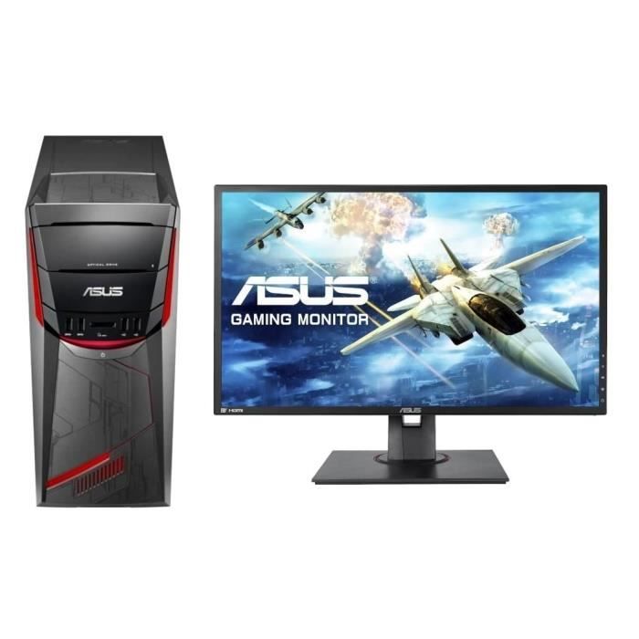 ASUS PC de Bureau G11CD-K-FR029D - i5-7400 - RAM 8Go - 256 Go 1 To - GTX1060 6Go + Ecran MG248QE - 24\