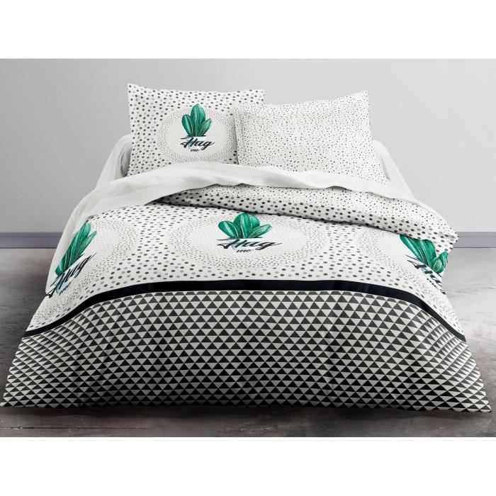 TODAY Parure de couette GREEN CACTUS 100% coton Enjoy 220x240cm