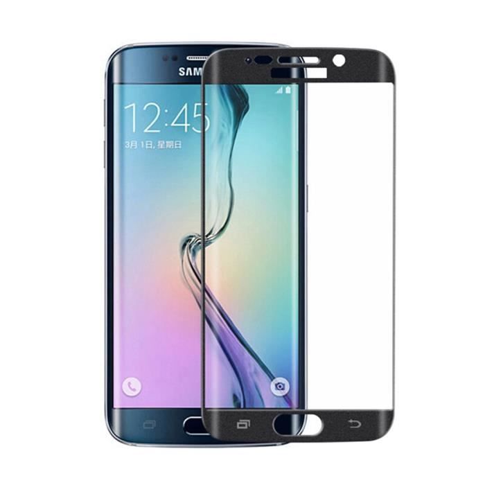 Protection d’écran en verre trempé couverture intégrale pour Samsung Galaxy S6 Edge(Noir