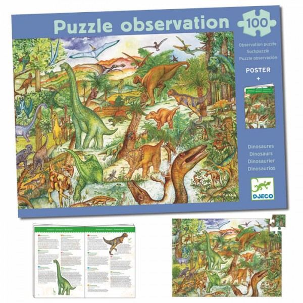 100 pièces  DINOSAURES   Achat / Vente PUZZLE Puzzle observation 100