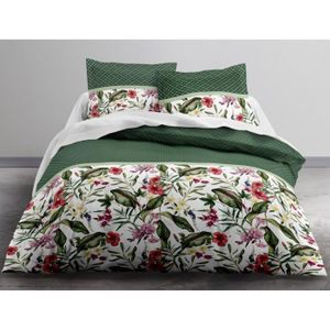 220x240 TODAY Softy Inga-Parure HC3 Blanc//Gris//Rose Housse de Couette 2 taies doreiller-100/% Coton