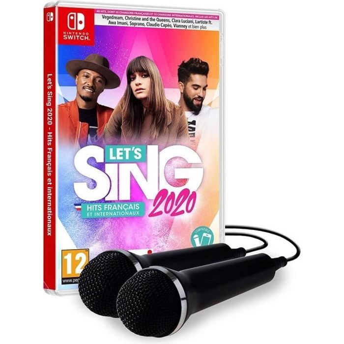 Let's Sing 2020 Hits Français et Internationaux + 2 Micros Jeu Switch