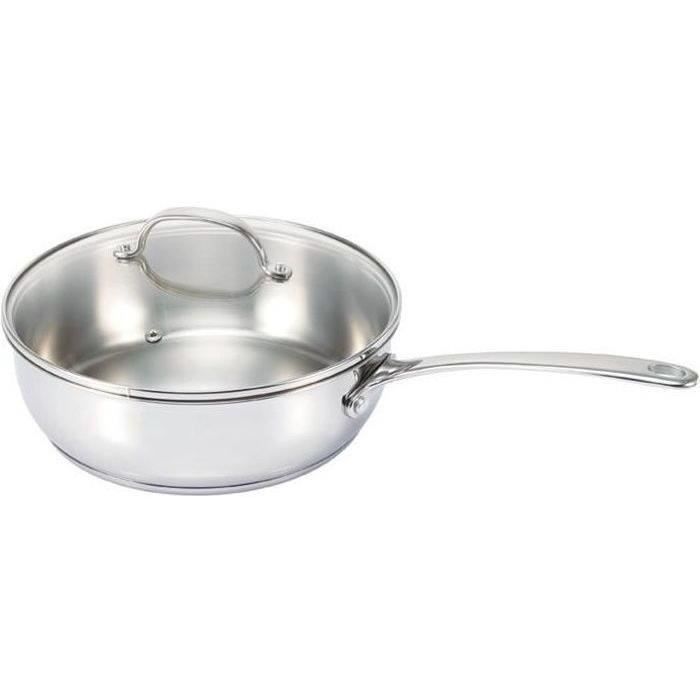 Sauteuse + couvercle Belvia D : 24 cm - inox