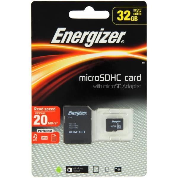 ENERGIZER Classic Carte MicroSDHC 32Go Class10