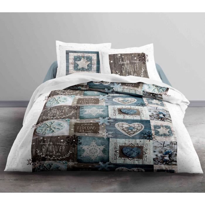 TODAY Parure de couette ENJOY LITTLE SNOW - 1 Housse de couette 220x240 cm + 2 Taies d'Oreillers 63x63 cm