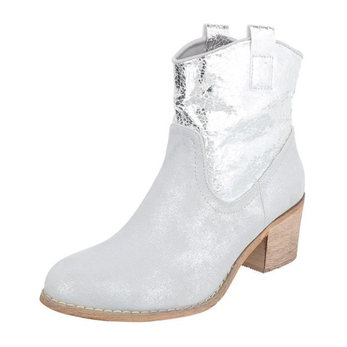 bottines femme argent