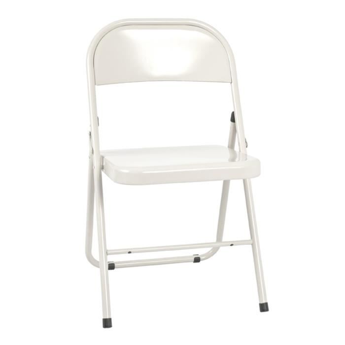 Pliante Vente Pas Achat Metal Chaise Cher Blanc pSMzUGqV