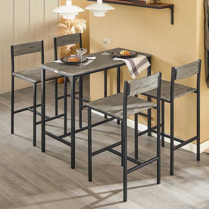 Sobuy® Repose Pieds Table Ogt14 Avec De Bistrot4 Bar Chaises Haute Cuisine Debout Ensemble Mange 4R5jqA3Lc