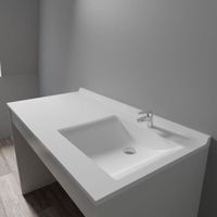 LAVABO - VASQUE CREAZUR Plan simple vasque droite 124cm LAVABO - VASQUE CREAZUR Plan simple vasque droite 124cm