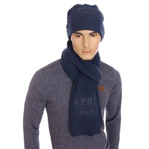 BONNET , CAGOULE Kaporal , Pack écharpe et bonnet Lag bleu pétrole