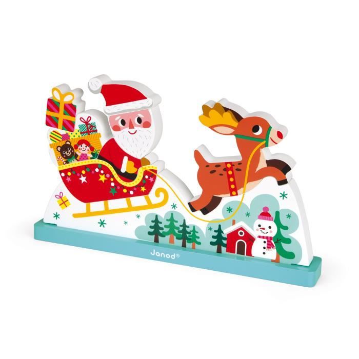 JANOD Puzzle vertical magnétique ''Le traîneau du Père Noël''