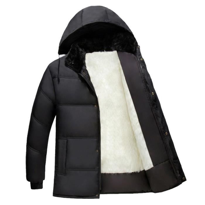 Blanc Baggy Uni Vêtement En Mode Masculin Noir jaune Et Capuche La A Plus Hiver Parka De Homme Velours RfwHOAwqa