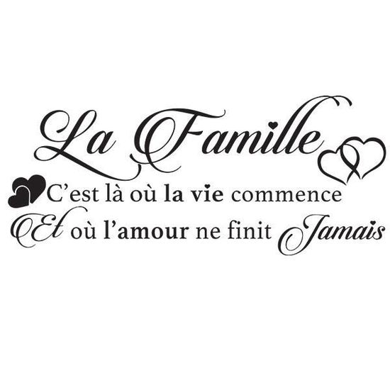 Sticker Mural Texte La Famille Cest Là Où La Vie Commence Et Où - 