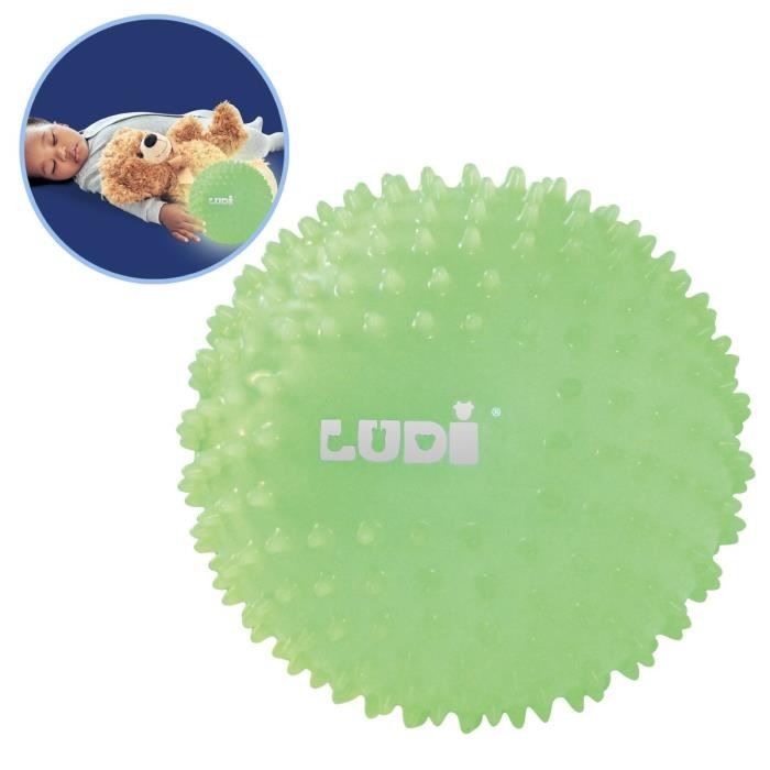 LUDI Balle Bébé Sensorielle Phosphorescente 6 m+ Diamètre 15 cm