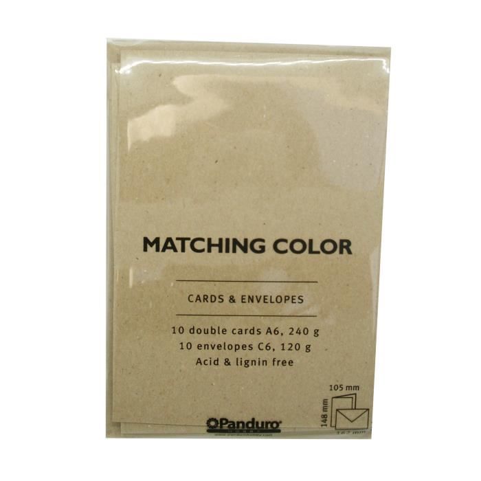 PANDURO Cartes Enveloppe - Rectangulaire - Naturel