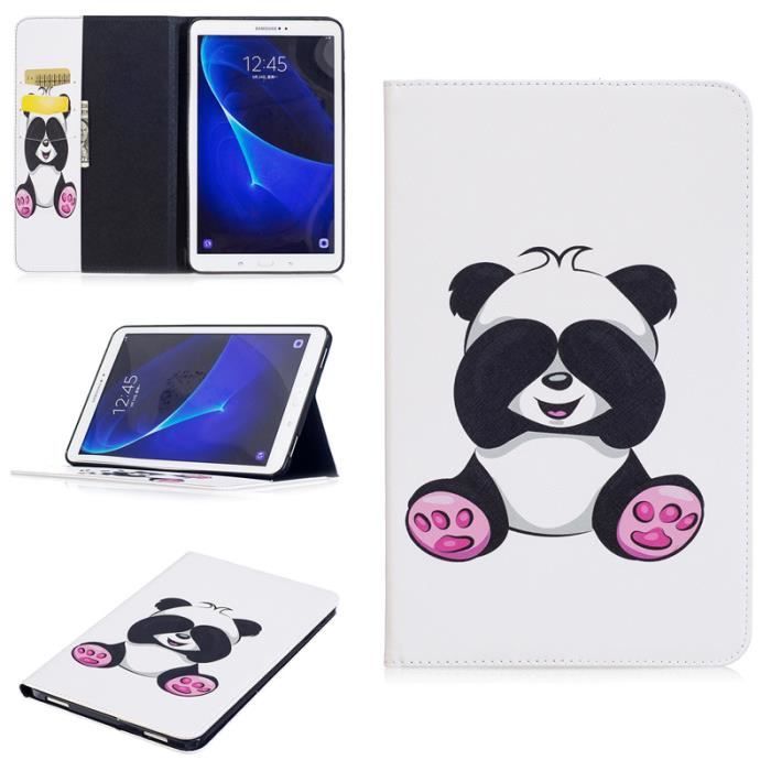 Tablette Etui Samsung Galaxy Tab A A6 10.1 T580 T585, Panda géant PU Cuir pochette Flip - Housse