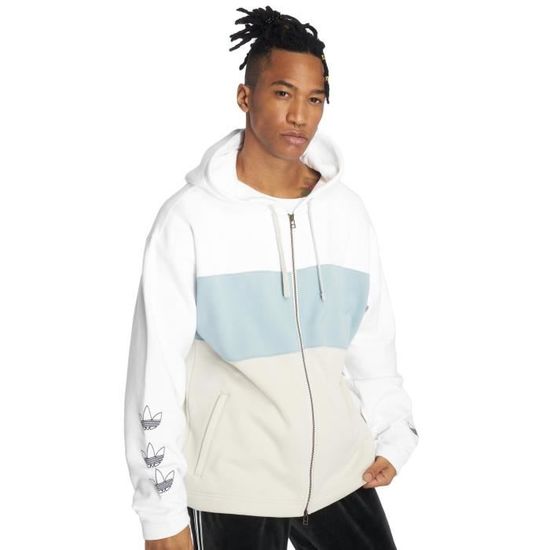 Blanc Zip Capuche Adidas Hauts Originals Full Zippé Homme Sweat Zq841xq