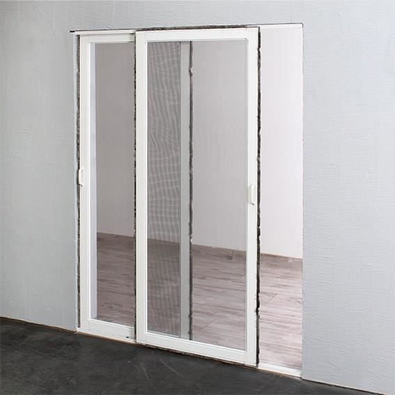 MOUSTIKIT CONFORT - Moustiquaire coulissante H240 x L240 aluminium Blanc, Toile Fibre de Verre